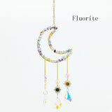 Natural Crystal Moon-Shaped Suncatcher