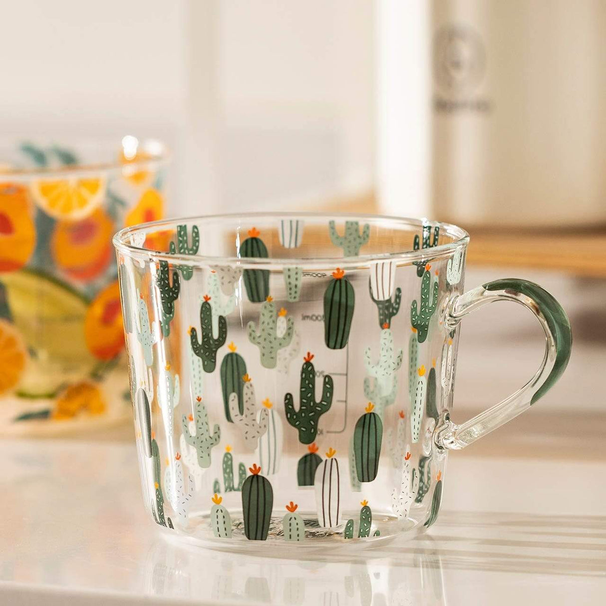 Fruits & Cactus Glass Mug