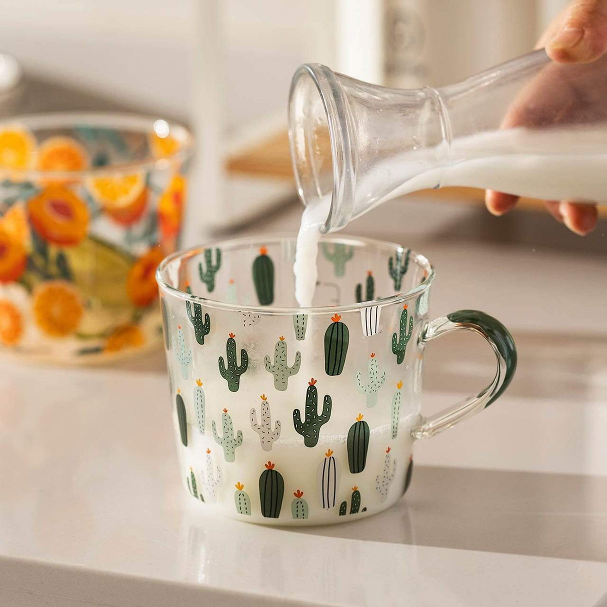 Fruits & Cactus Glass Mug