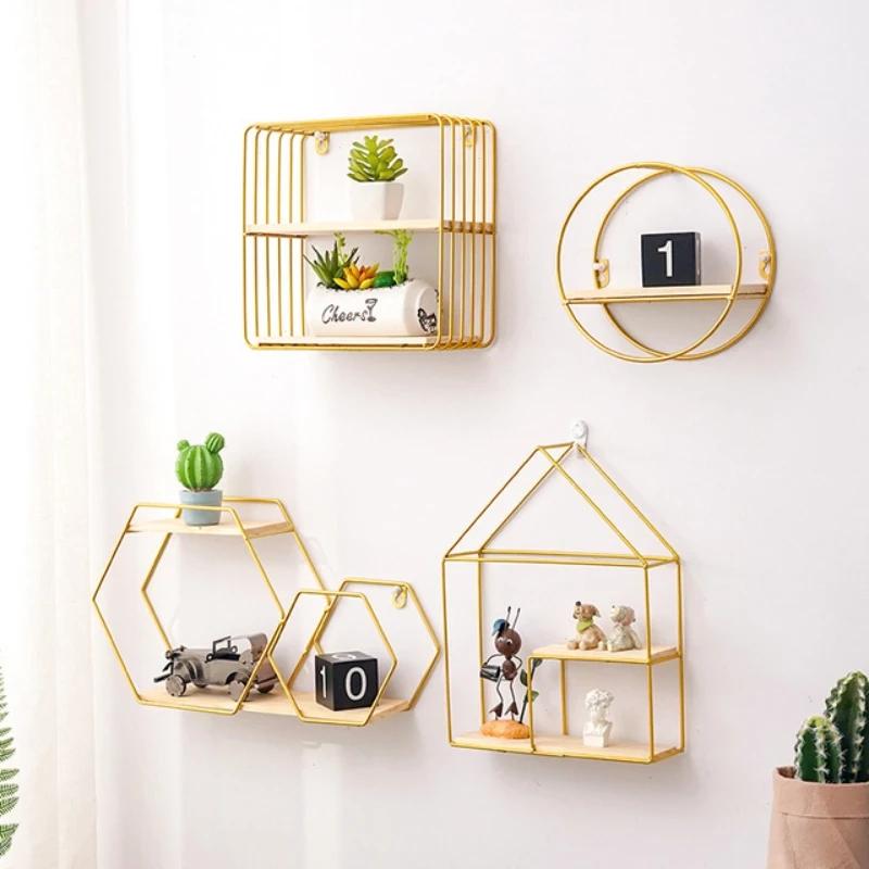Geometric Hanging Wall Shelves