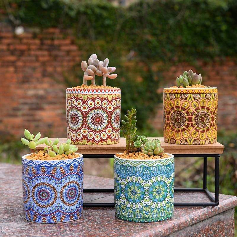 Geometric Mandala Flower Pot