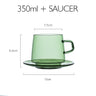 Colorful Glass Coffee Mug With Saucer