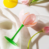 Hand Painted Floral Goblet Glass