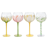 Hand Painted Floral Goblet Glass