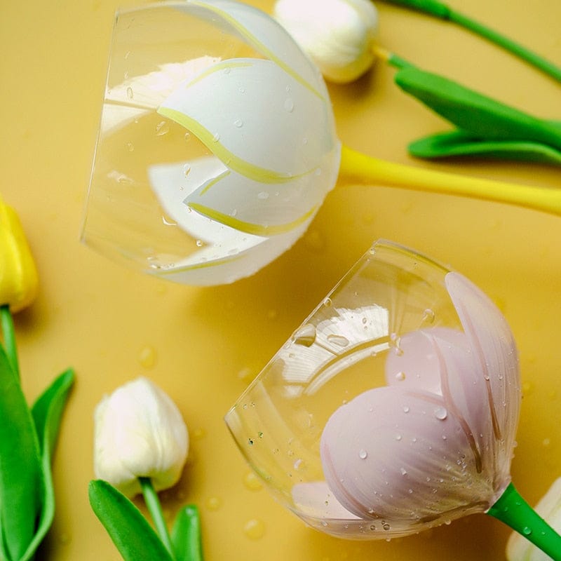 Hand Painted Floral Goblet Glass