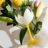 Hand Painted Floral Goblet Glass