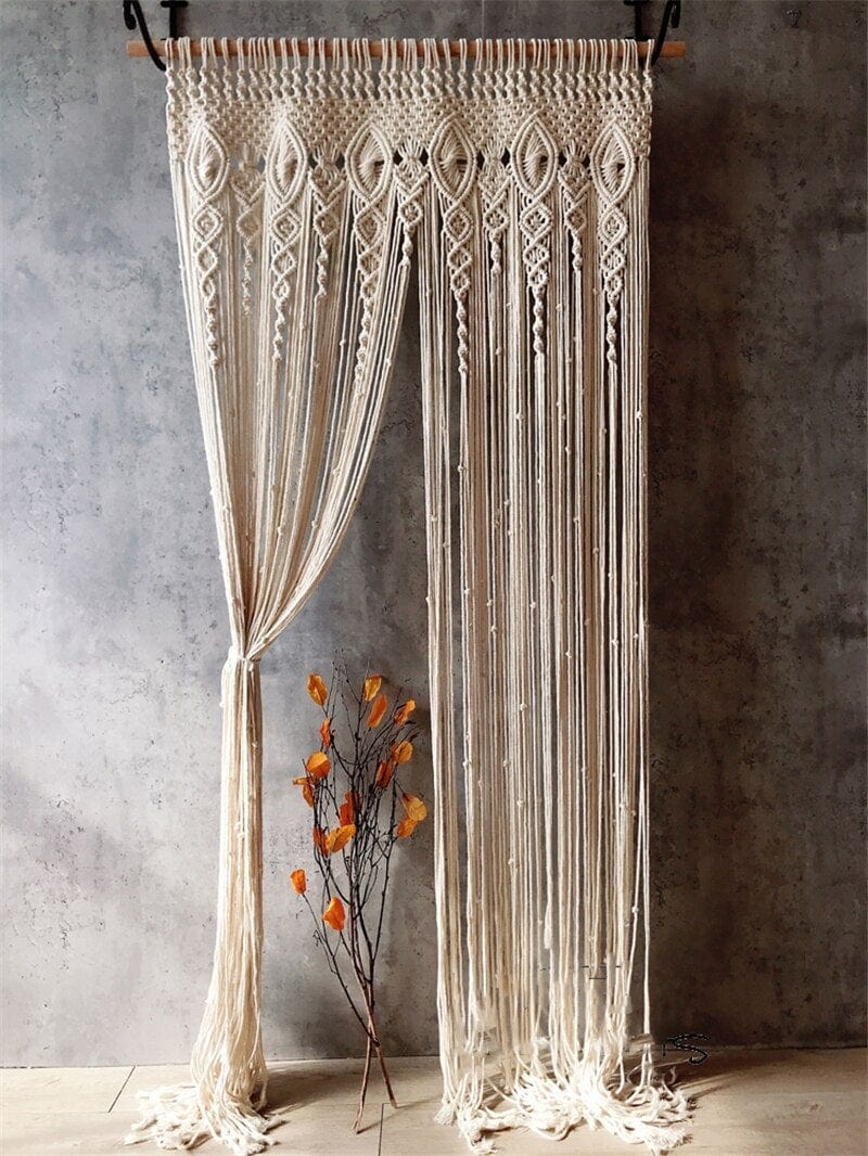 Hurley White Macrame Curtain