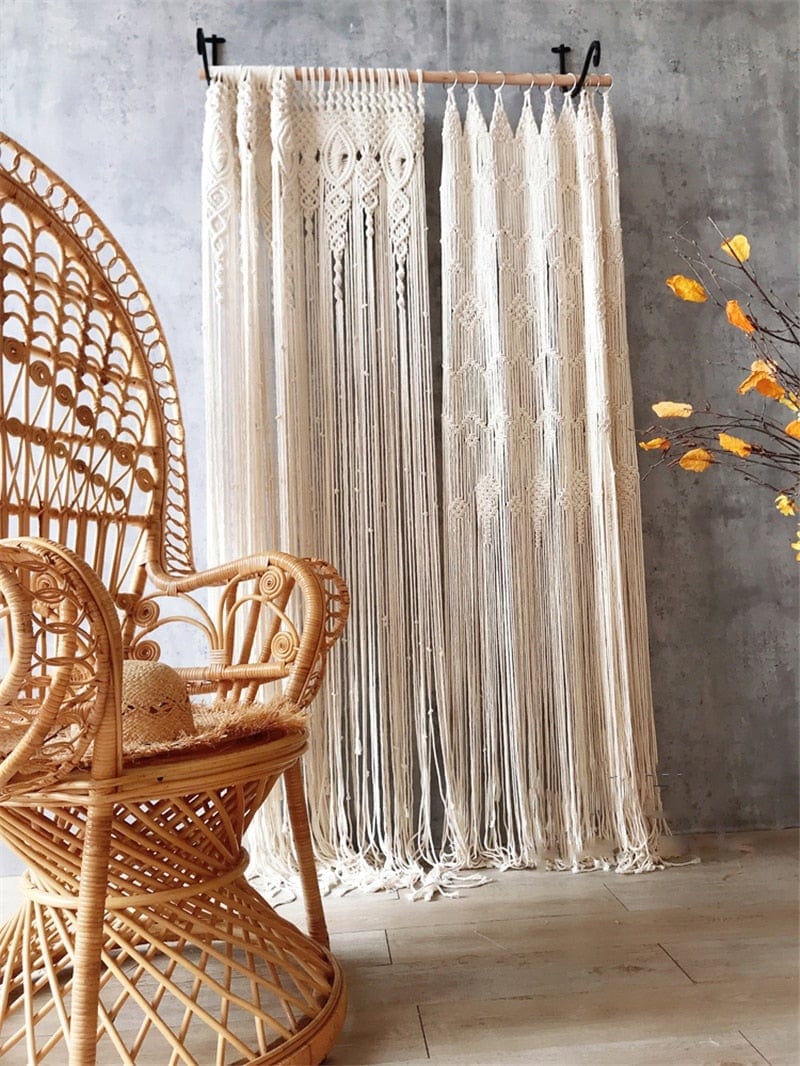 Hurley White Macrame Curtain