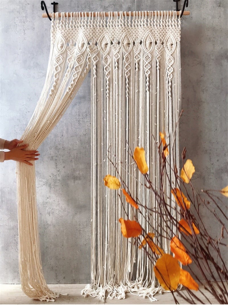 Hurley White Macrame Curtain