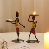 Handmade Figurines Metal Candlesticks