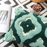 Handmade Green Tufted Pillow Cover