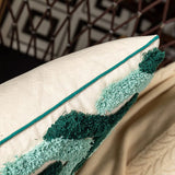 Handmade Green Tufted Pillow Cover