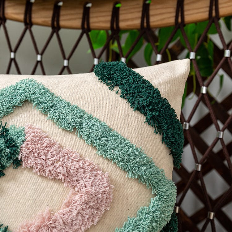 Handmade Green Tufted Pillow Cover