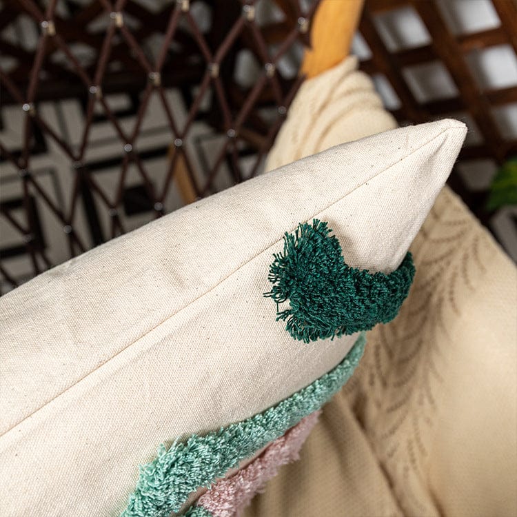 Handmade Green Tufted Pillow Cover