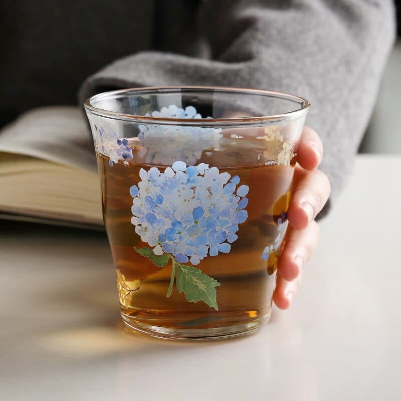 Hydrangea Glass Cup