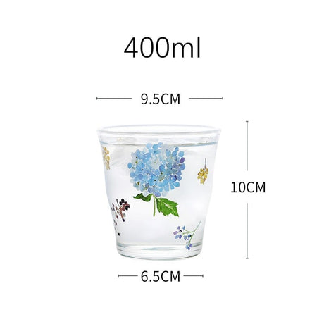 Hydrangea Glass Cup