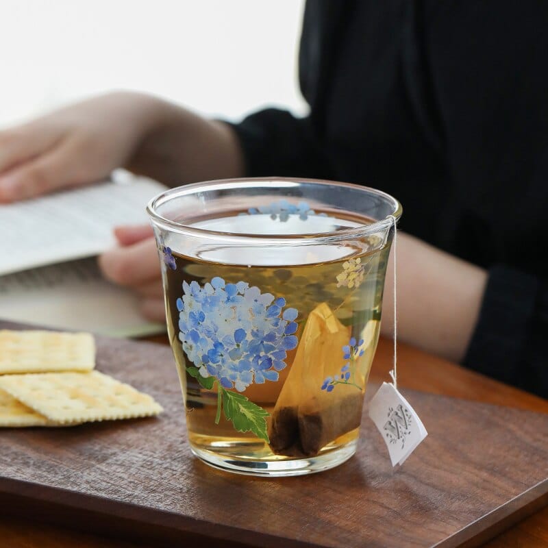 Hydrangea Glass Cup