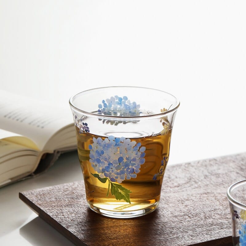 Hydrangea Glass Cup