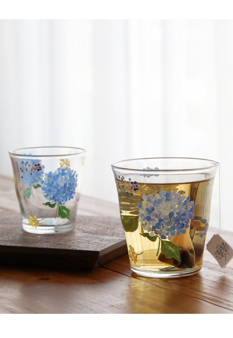 Hydrangea Glass Cup