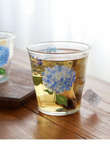 Hydrangea Glass Cup