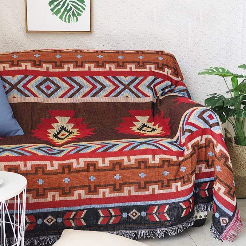 Indian Geometry Throw Blanket