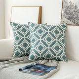 Lake Green Embroidered Cushion Covers