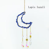 Natural Crystal Moon-Shaped Suncatcher