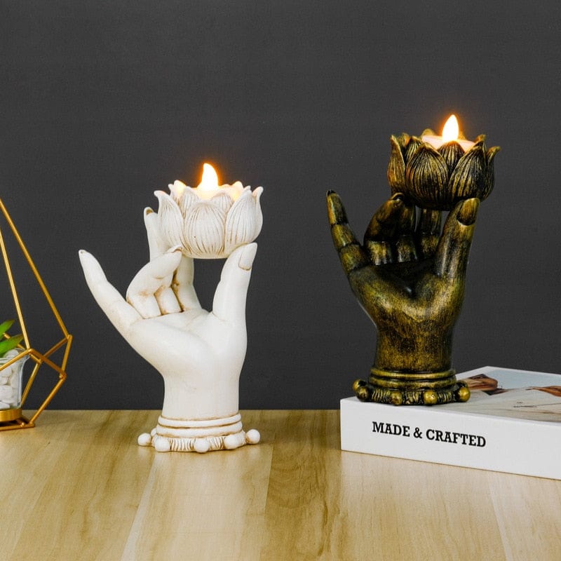 Lotus Buddha Hand Candle Holder