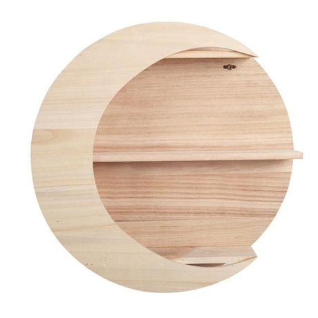 Moon Wooden Wall Shelf