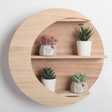 Moon Wooden Wall Shelf