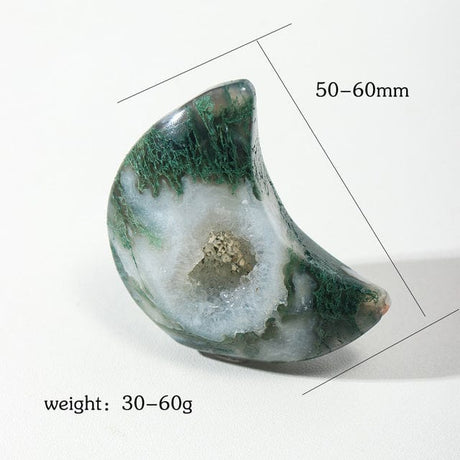 Moss Agate Crescent Moon Crystal