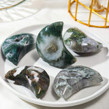 Moss Agate Crescent Moon Crystal