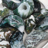 Moss Agate Crescent Moon Crystal