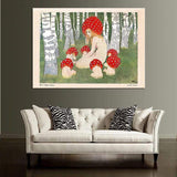 Mother Mushroom and her Kids Poster