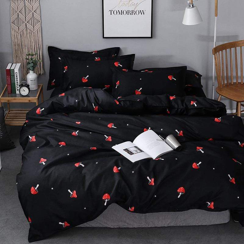 Mushroom Print Duvet Set 3pcs