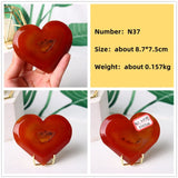Natural Carnelian Stone Heart Carving