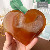 Natural Carnelian Stone Heart Carving