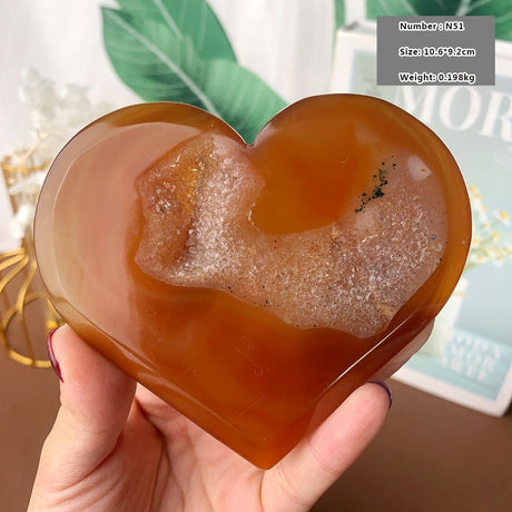 Natural Carnelian Stone Heart Carving