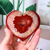 Natural Carnelian Stone Heart Carving