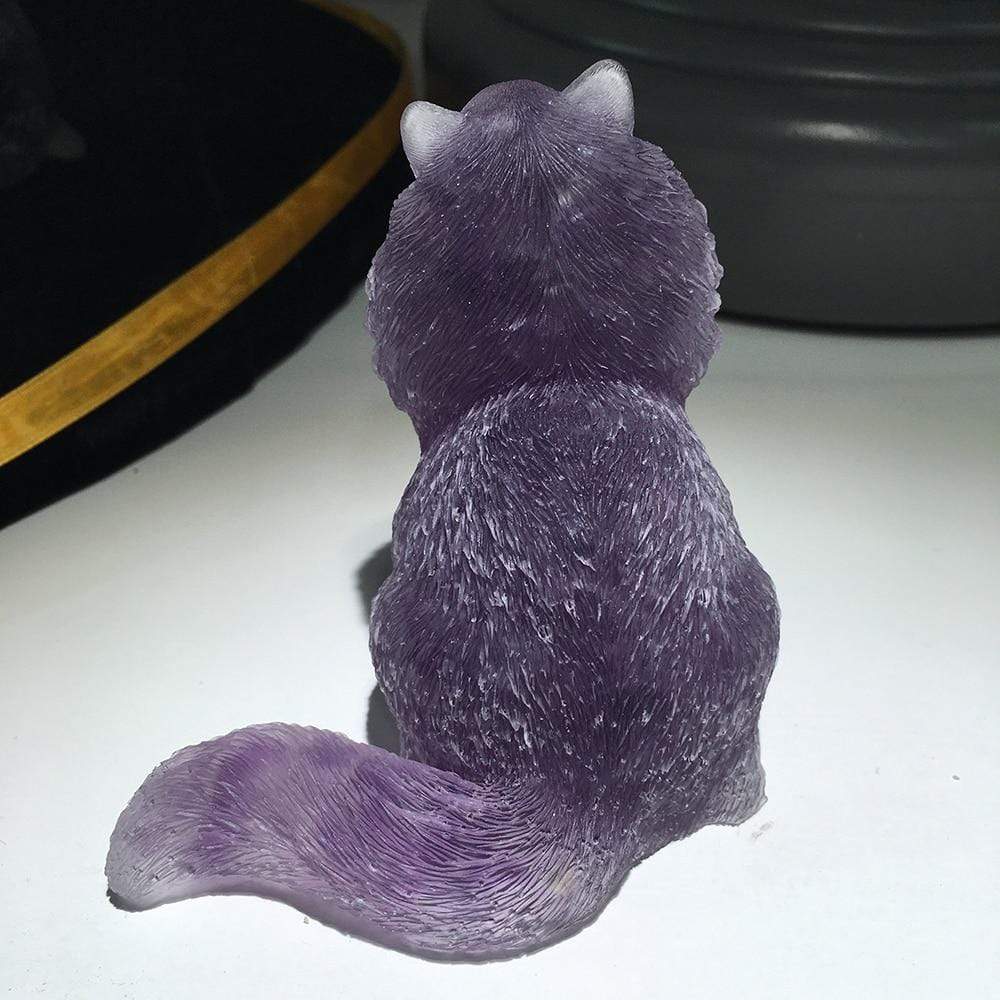 Natural Crystal Lady Cat Carving