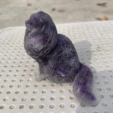 Natural Crystal Lady Cat Carving