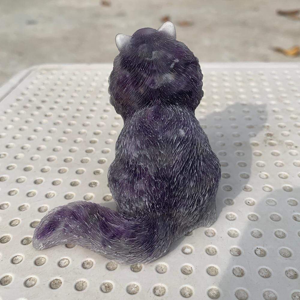 Natural Crystal Lady Cat Carving