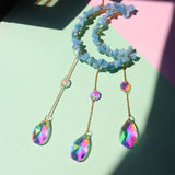 Natural Crystal Moon-Shaped Suncatcher