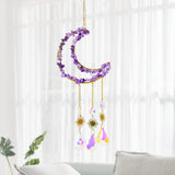 Natural Crystal Moon-Shaped Suncatcher