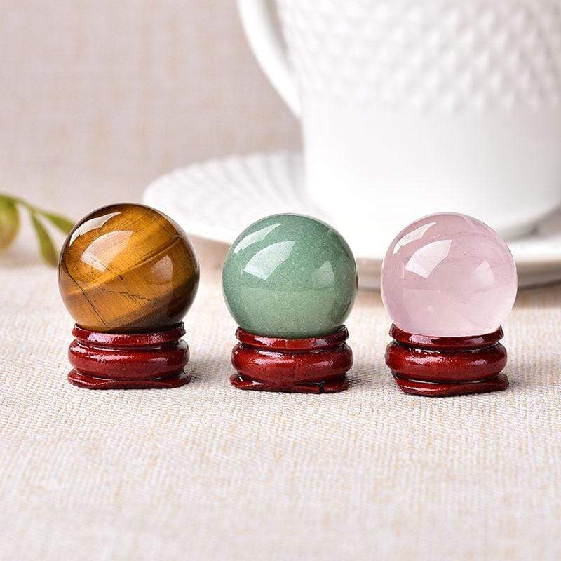 Natural Rose Quartz,Tigers Eye & Aventurine Crystal Ball