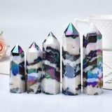 Natural Titanium Aura Crystal Tower