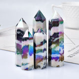 Natural Titanium Aura Crystal Tower