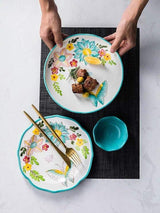 Nordic Style Floral Plates Set