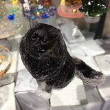 Natural Crystal Lady Cat Carving