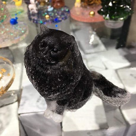 Natural Crystal Lady Cat Carving
